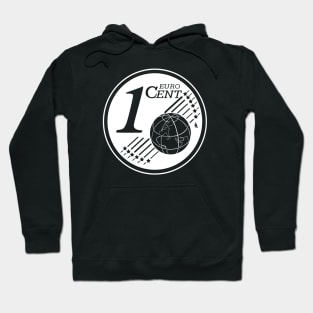 One cent Euro coin. White color Hoodie